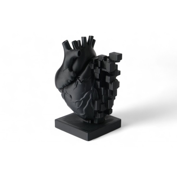 Pixel Heart Sculpture